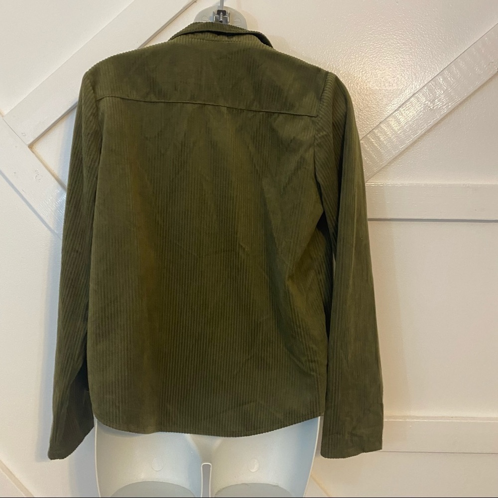Little Lies Corduroy Velvet Shaket Blazer Green Size Small - Picture 5 of 7